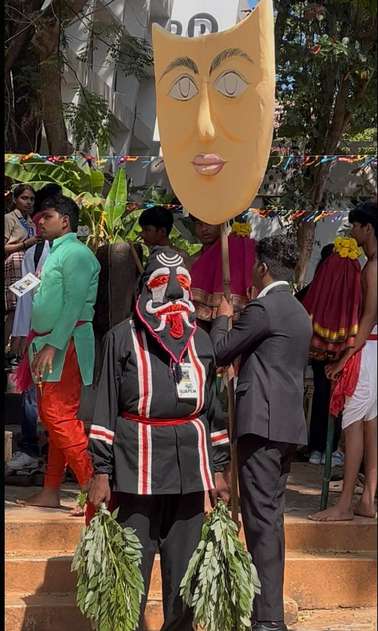 Cultural folk performance with mask