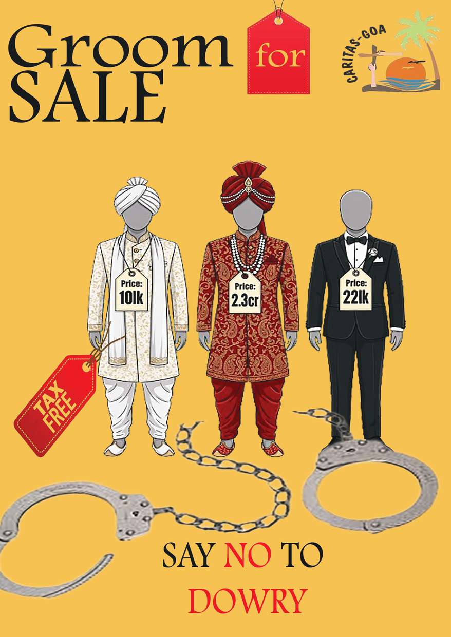 Groom for Sale anti-dowry awareness poster by Shemaylah Shaikh for Caritas Goa
